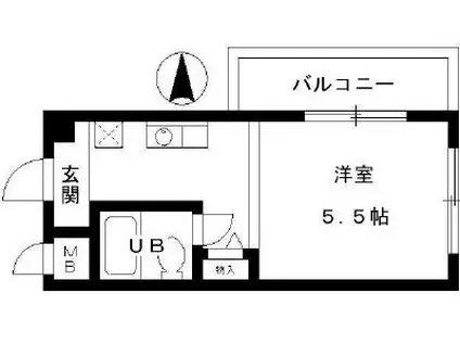 ウィンS・T(1K/2階)の間取り写真