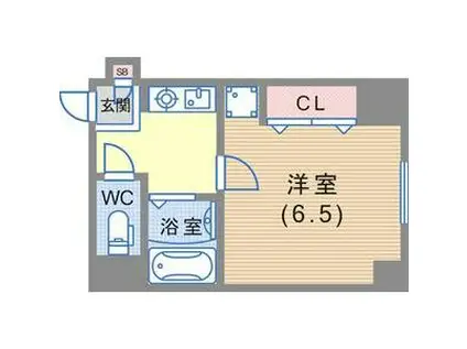 ヴァンクレールアキ(1K/4階)の間取り写真