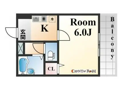 シャルマンコート東灘(1K/4階)の間取り写真