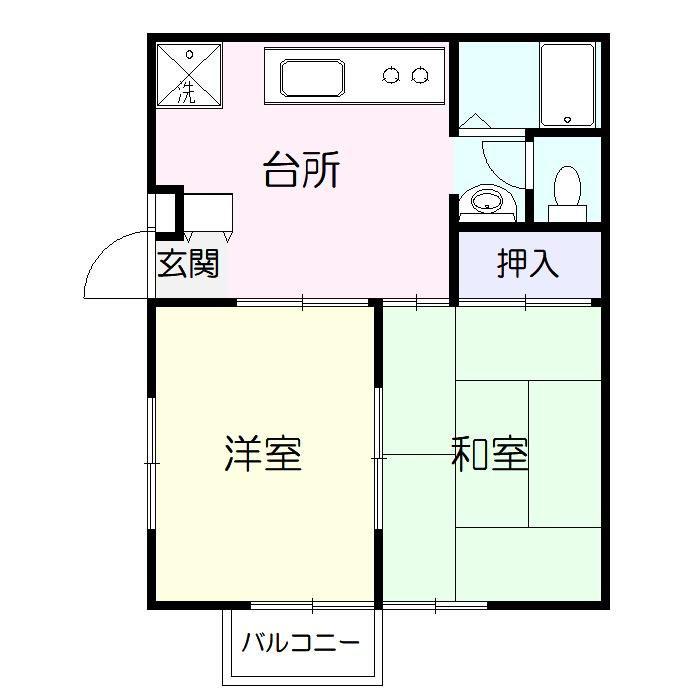 渕上ハイツ(2DK/2階)の間取り写真