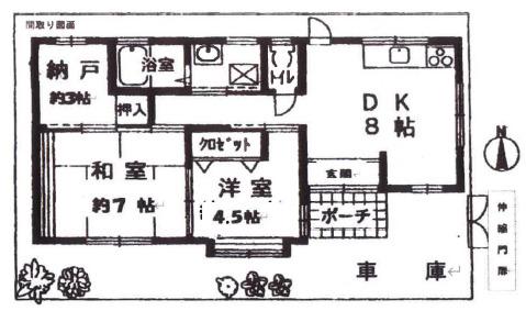 阪神電鉄本線 青木駅 徒歩9分 1階建 築30年(2SDK)の間取り写真