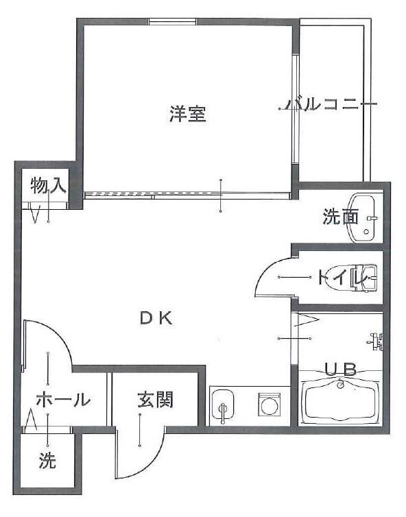 ソレイユ甲南(1DK/3階)の間取り写真