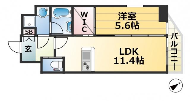プレジオ神戸ウエスト(1LDK/12階)の間取り写真