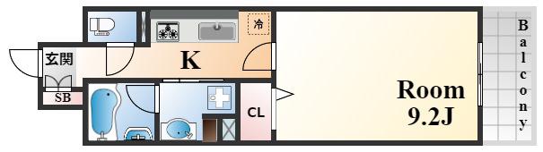 リベルタ元町通(1K/7階)の間取り写真