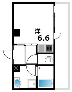 SORA住吉(1K/2階)の間取り写真