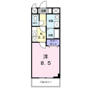 プリムローズ(1K/4階)の間取り写真