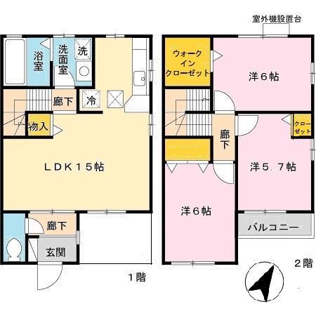 ラ プロヴァンス(3LDK/1階)の間取り写真