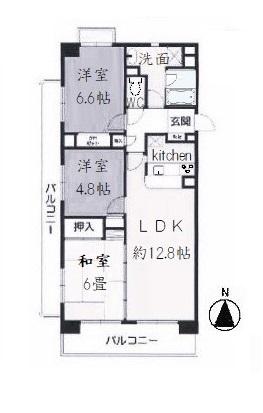 サニープレイスミツモト(3LDK/3階)の間取り写真