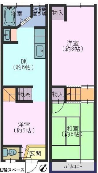 阪神電鉄本線 新在家駅 徒歩10分 2階建 築50年(3DK)の間取り写真
