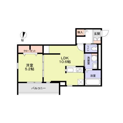 BENE OKAMOTO(1LDK/2階)の間取り写真
