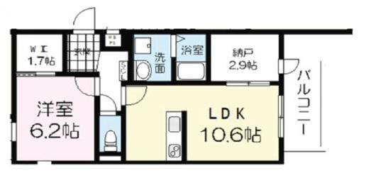アヴェニール六甲(1SLDK/3階)の間取り写真