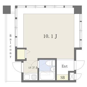 ベルトピア芦屋Ⅱ(ワンルーム/3階)の間取り写真