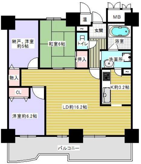 ラピタス31西宮(3LDK/5階)の間取り写真