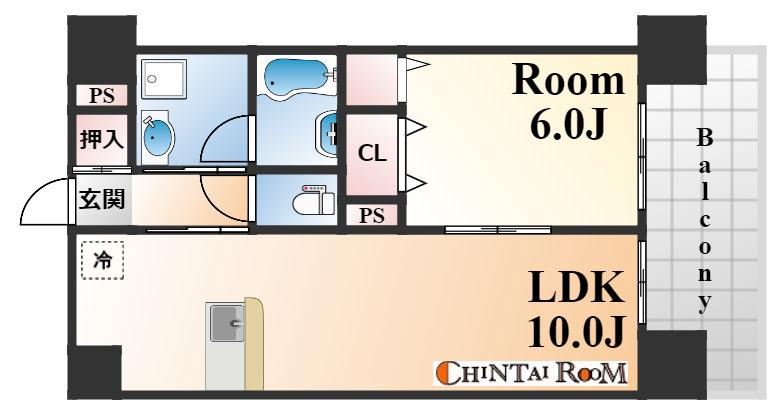 CITYSPIRE新神戸(1LDK/7階)の間取り写真
