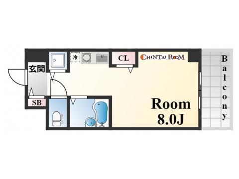 アージュ・リベルテ本山(ワンルーム/6階)の間取り写真