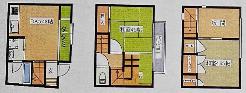 阪急電鉄神戸線 春日野道駅(阪急) 徒歩8分 3階建 築30年(3DK)の間取り写真