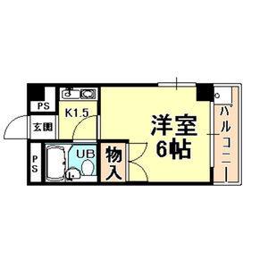 アクティ甲南(1K/4階)の間取り写真