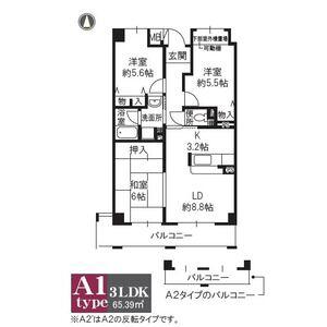 阪急電鉄神戸線 西宮北口駅 徒歩10分 5階建 築15年(3LDK/5階)の間取り写真