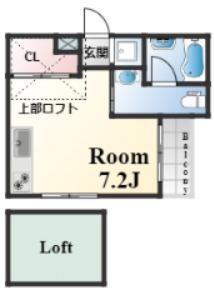 シティフラット灘(1K/2階)の間取り写真