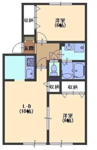 チェリーバレイZ(2LDK/2階)の間取り写真