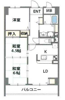 エスパシオ神戸(3LDK/5階)の間取り写真