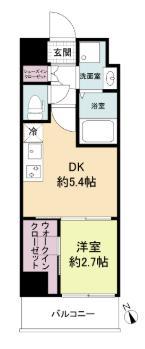 セレニテ兵庫エクラ(1DK/8階)の間取り写真