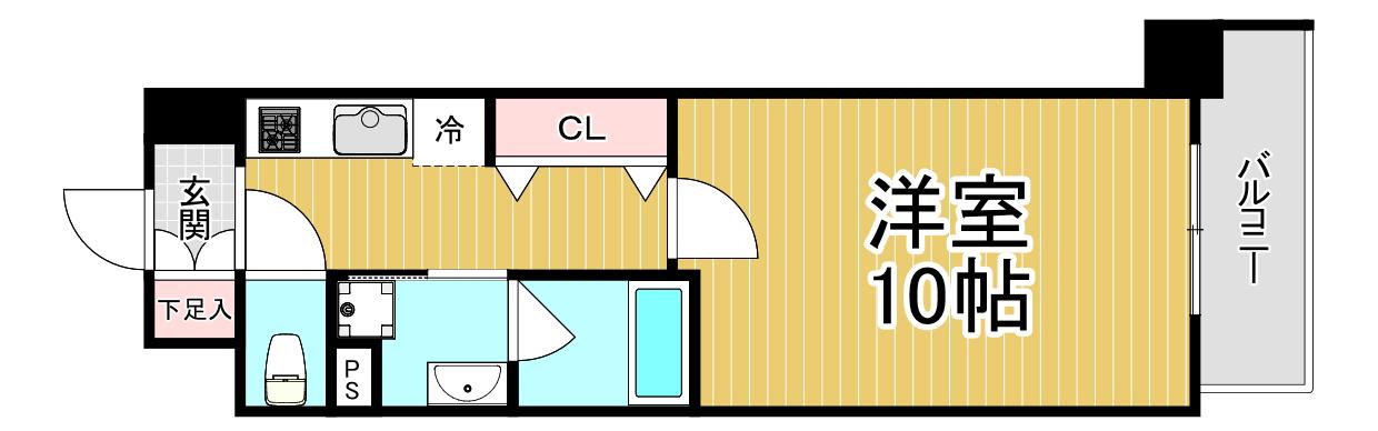 コンフォリア西宮(1K/3階)の間取り写真