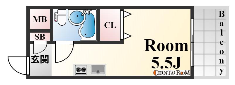 メゾンド御影パート1(ワンルーム/3階)の間取り写真