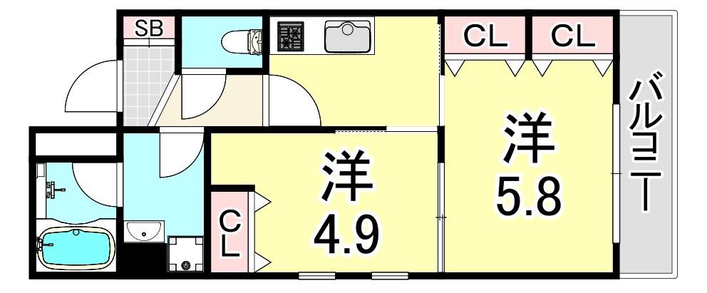 NOMURA(1LDK/6階)の間取り写真