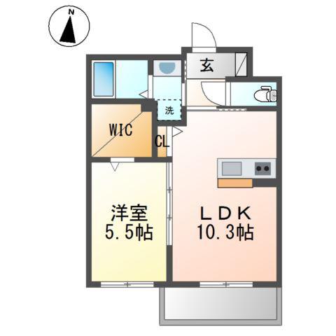 LUZ KOBE(1LDK/1階)の間取り写真