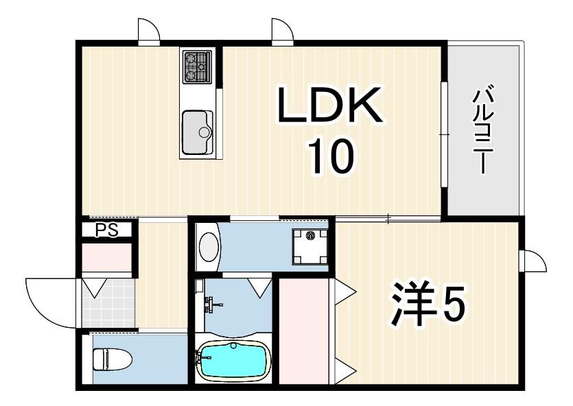 リュネ甲子園(1LDK/2階)の間取り写真