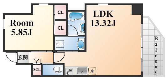 プレジオ日暮通(1LDK/3階)の間取り写真