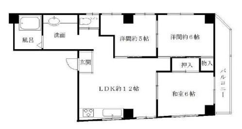 カワライチビル(3LDK/4階)の間取り写真