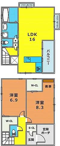 ソルパティオ熊内(2LDK/1階)の間取り写真