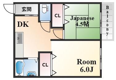泉マンション(2DK/1階)の間取り写真