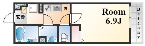 リブリ・FOR DEAREST 灘(1K/1階)の間取り写真