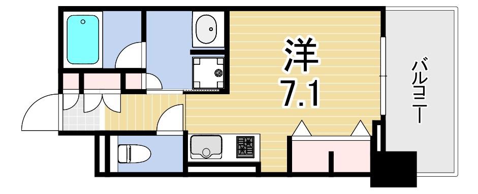 ジオエント西宮北口(1K/10階)の間取り写真