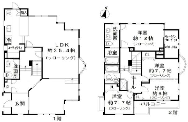 阪神電鉄本線 打出駅 徒歩10分 2階建 築27年(4LDK)の間取り写真