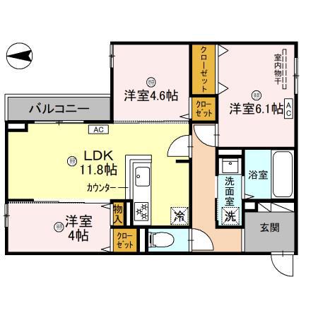 LA MAISON青木町(3LDK/3階)の間取り写真