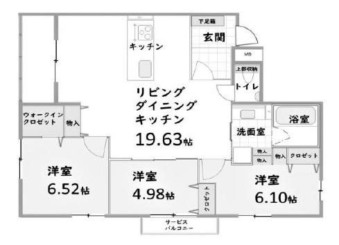ZLKOVA ASHIYA(3LDK/2階)の間取り写真