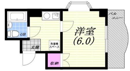 PERFECTLIFE灘(1K/4階)の間取り写真