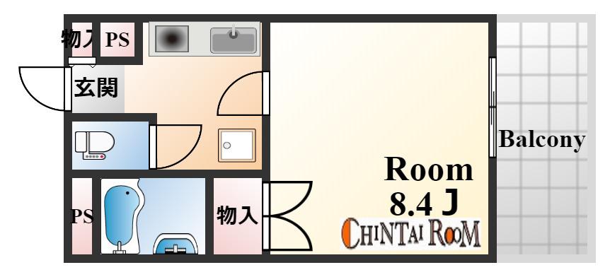 イースト神戸本山(1K/3階)の間取り写真