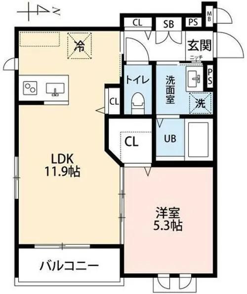 アールメゾン夙川(1LDK/3階)の間取り写真