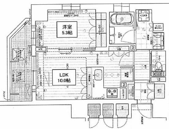 リーガル神戸三宮2(1LDK/15階)の間取り写真