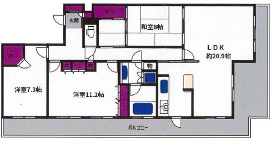 パーク・ハイム御影ヒルズ(3LDK/4階)の間取り写真