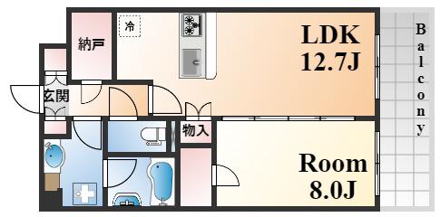 サニープレイス西芦屋2号館(1LDK/9階)の間取り写真