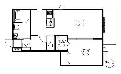 エミネンスコート六甲(1LDK/2階)の間取り写真