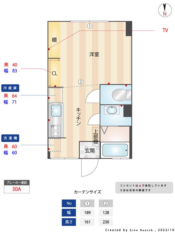 ビタミンテラス生田町(1K/2階)の間取り写真