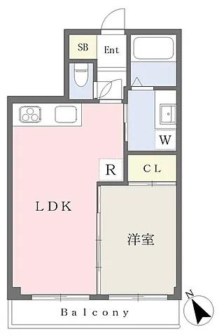 フルール甲陽園駅前(1LDK/3階)の間取り写真