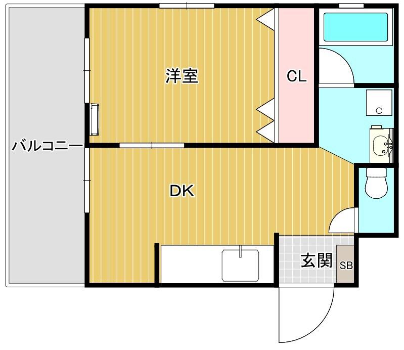 リダイ六甲(1DK/3階)の間取り写真